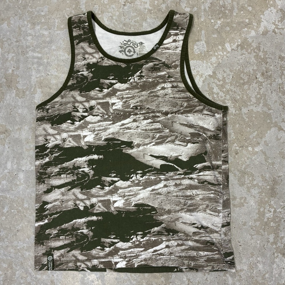 LRG Lifted Research Group Tank Top Mens Large Camo Graphic Streetwear Skater